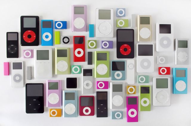 Vários modelos de ipods
