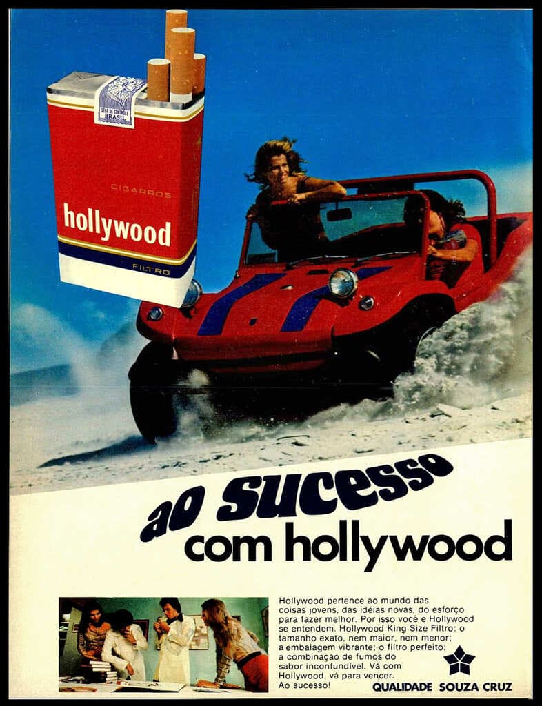 Campanha dos Cigarros Hollywood de 1975. Fonte: mondomoda.com.br