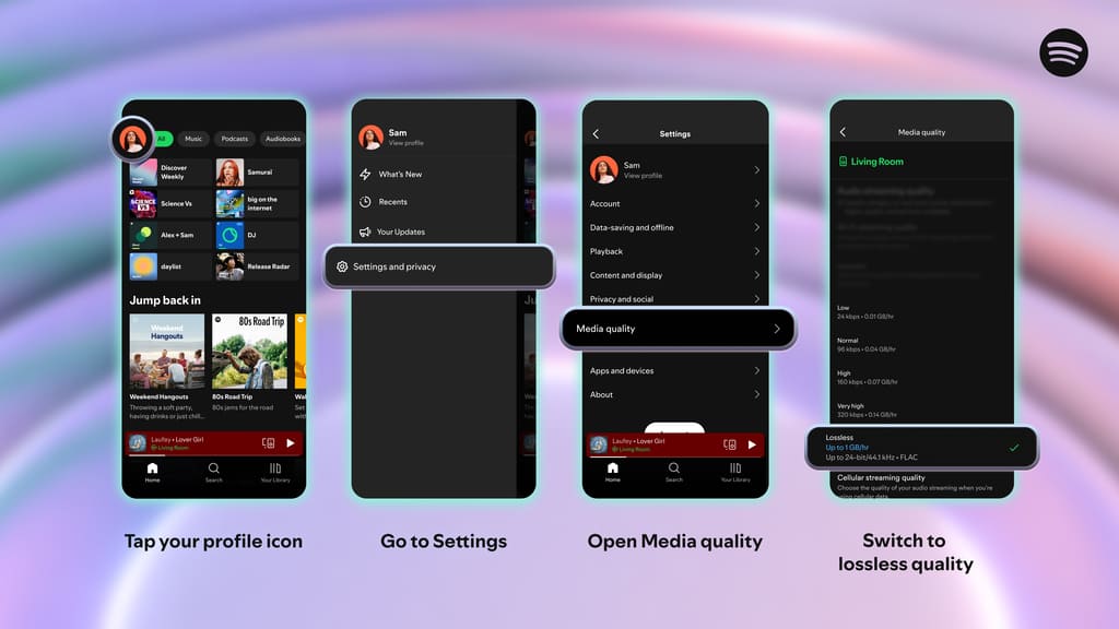 Como habilitar o recurso Lossless no Spotify