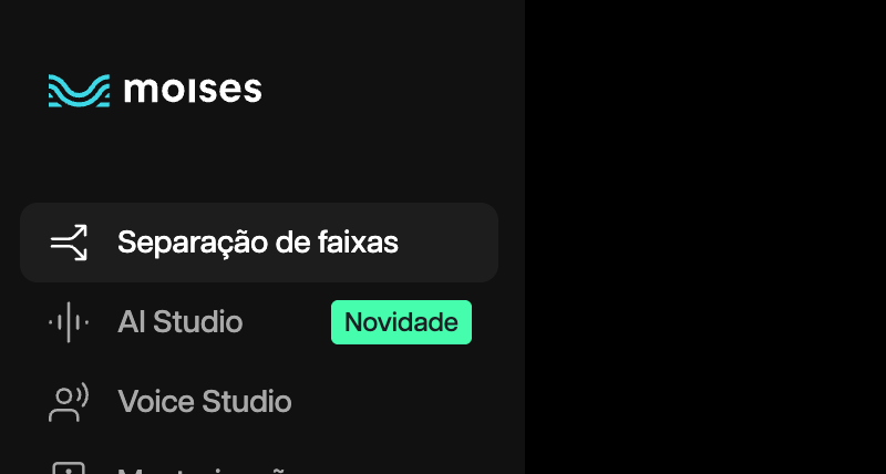 O acesso ao AI Studio no Moises
