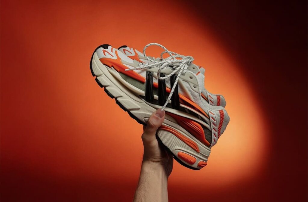 Tênis Adidas Jellyfish de Pharrell Williams em laranja